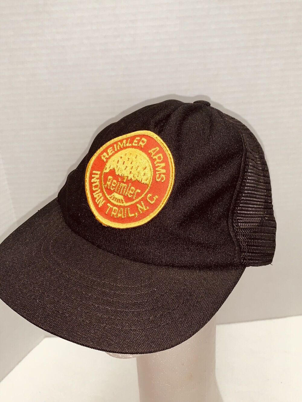 Vtg Reimler Arms Indian Trail North Carolina NC Cap Hat Patch Mesh See Pictures